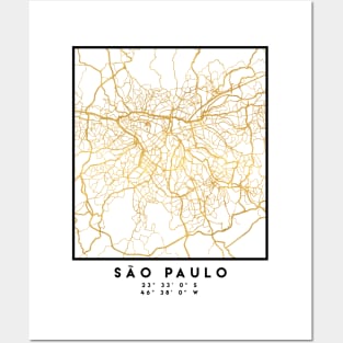 SAO PAULO CITY STREET MAP ART Posters and Art